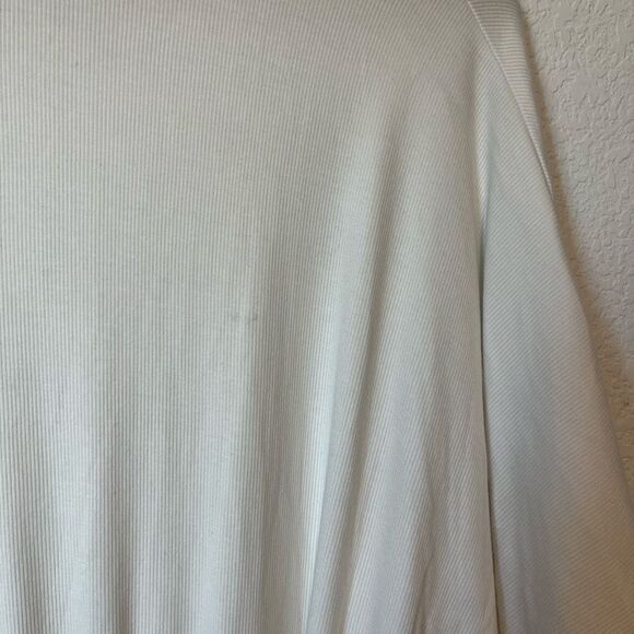 PJ Harlow Egg Nog Ribbed Knit Satin Trim Short Shala Robe Women's Size XS/S - Picture 5 of 9